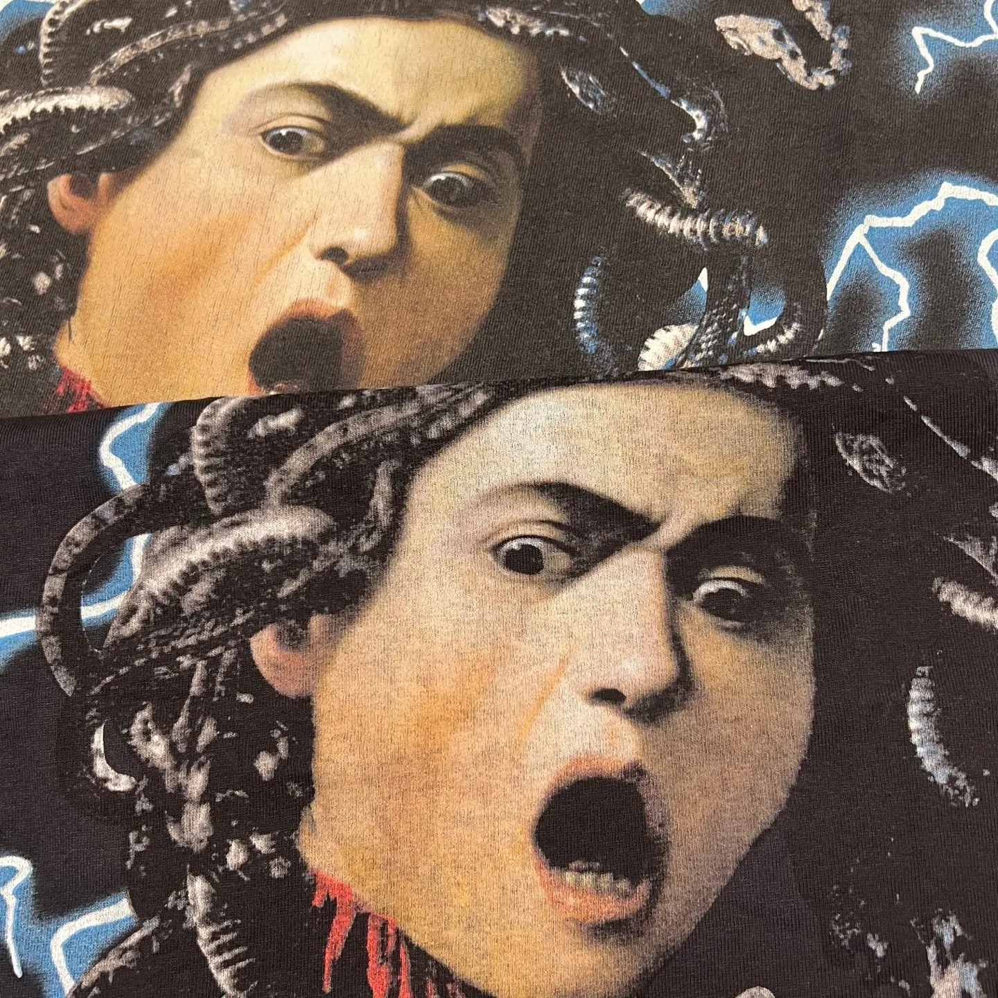 Printing proofing SAINT Mxxxxxx MEDUSA SS TEE/BLK Medusa Hydra retro sulfur dyed short sleeves washed black S-XL